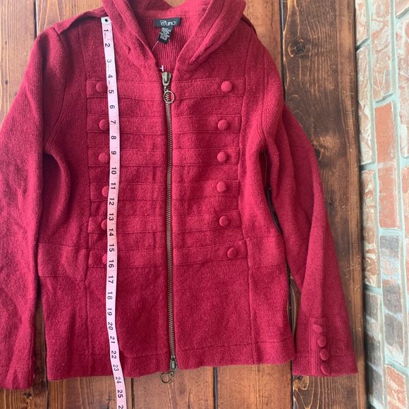 NWT Cupio Medium Rumba Red Hooded Full Zip Military Style Jacket Women's - Picture 11 of 14